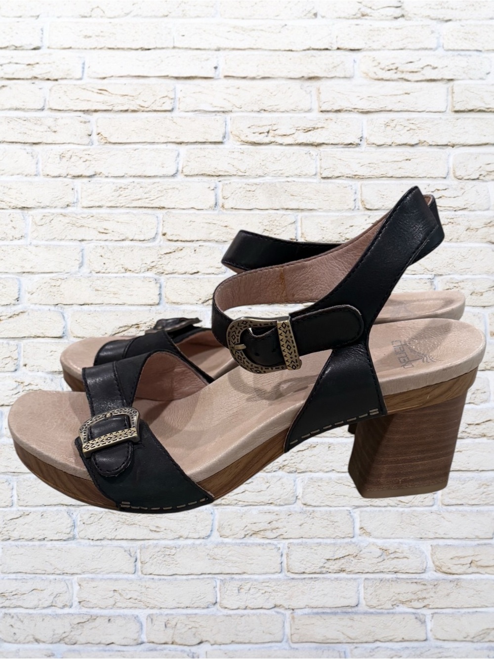 DANSKO Anna Burnished Calf Leather Sandal heel size 38